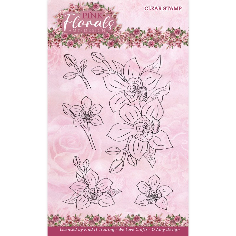 Clear Stamps - Amy Design - Pink Florals - Orchid