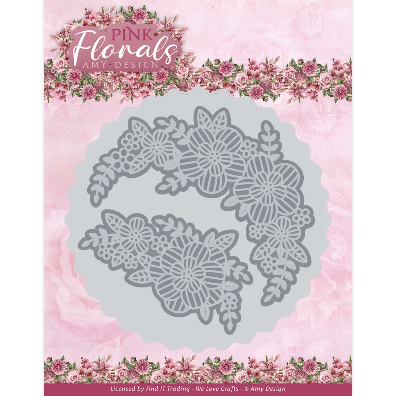 Dies - Amy Design - Pink Florals - Big Floral Circle