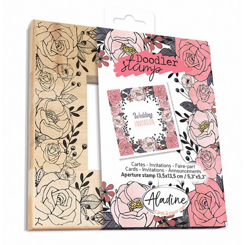 WOODEN DOODLER STAMP FLORAL