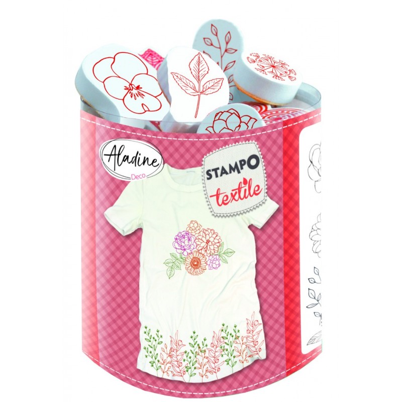 STAMPO TEXTILE FLEURS & FEUILLES