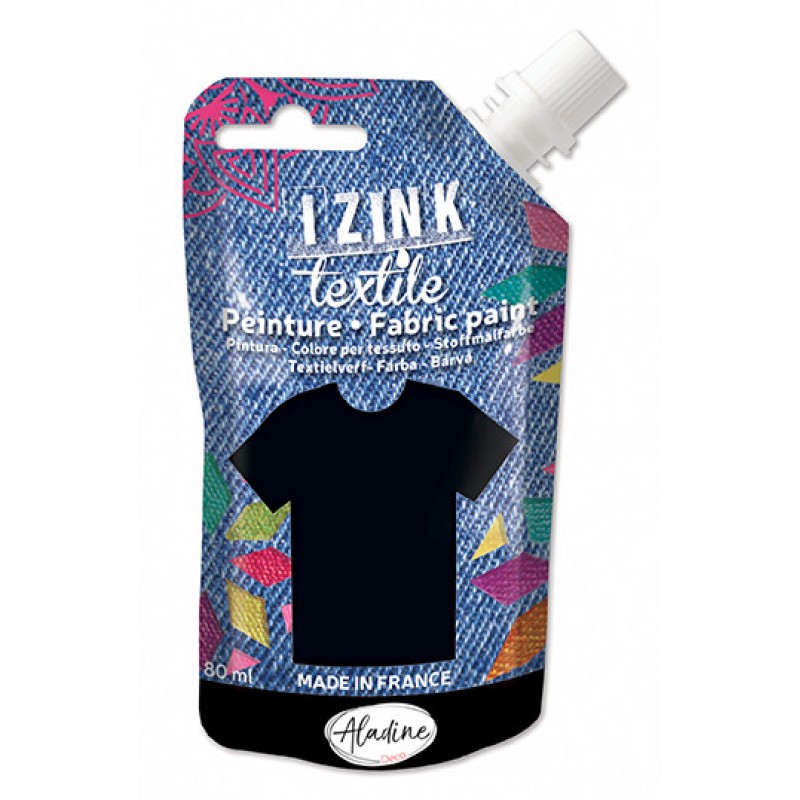 Izink Fabric Paint Textile Noir Astrakan 50 ml