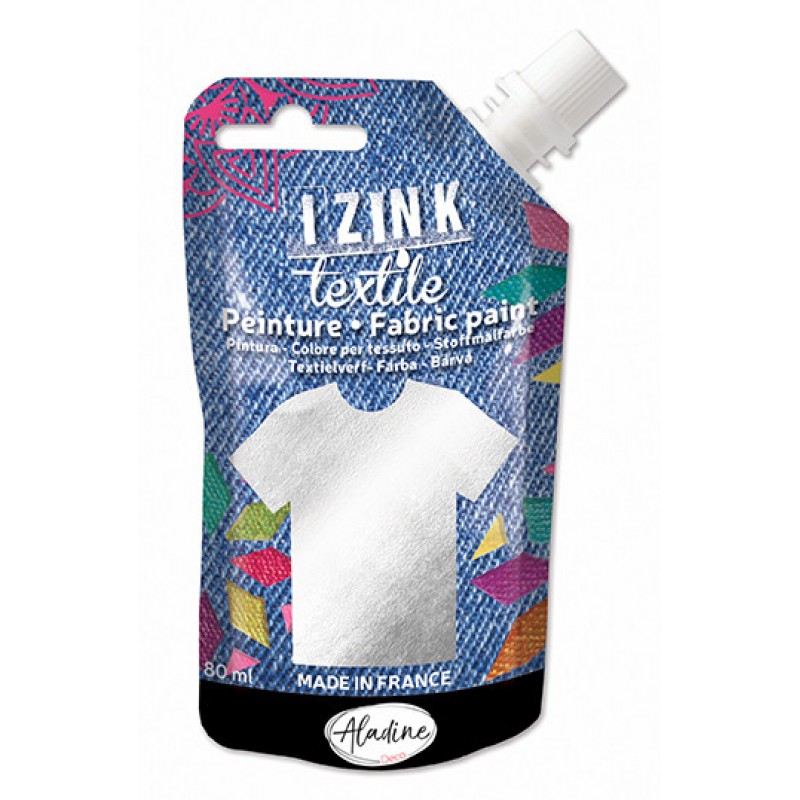 Izink Fabric Paint Textile Argent Silver 50 ml