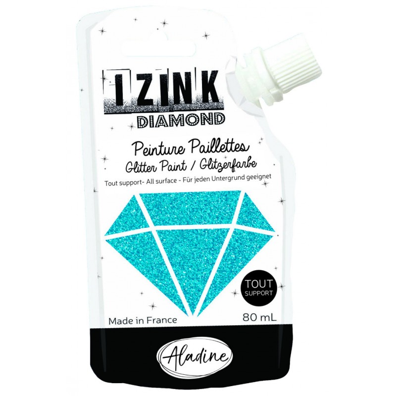 Caribbean Blue Glitter Paint Izink Diamond