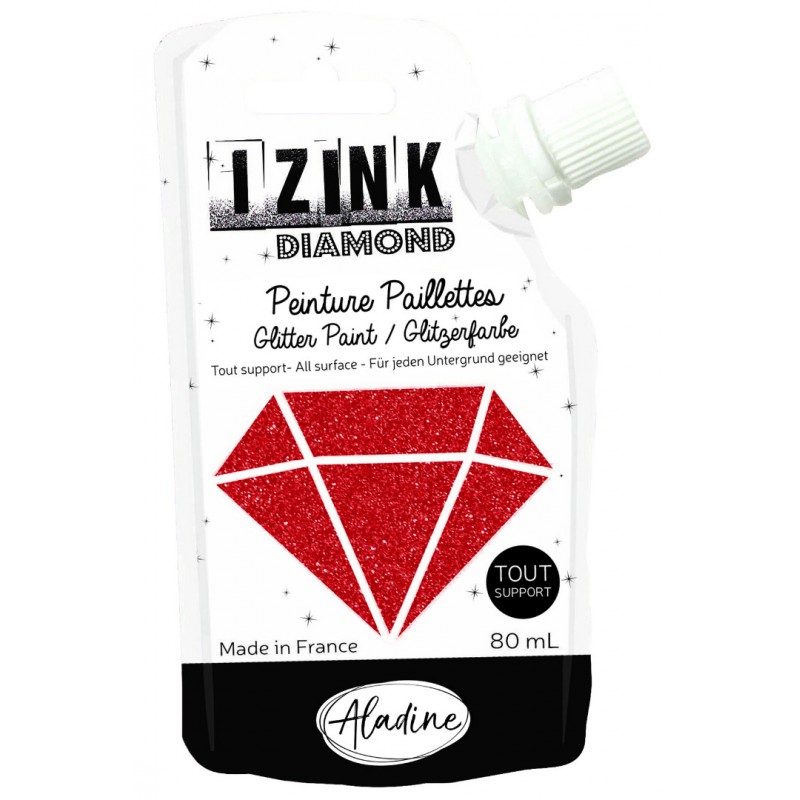 Rood Glitterverf Izink Diamond 