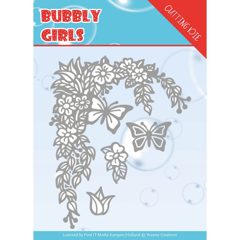 Flower Corner - Bubbly Girls - Cut and Emboss Die - Yvonne Creations