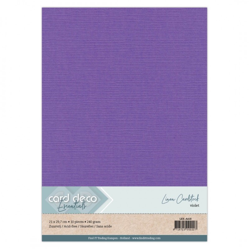 A4 Violet Linen Cardstock