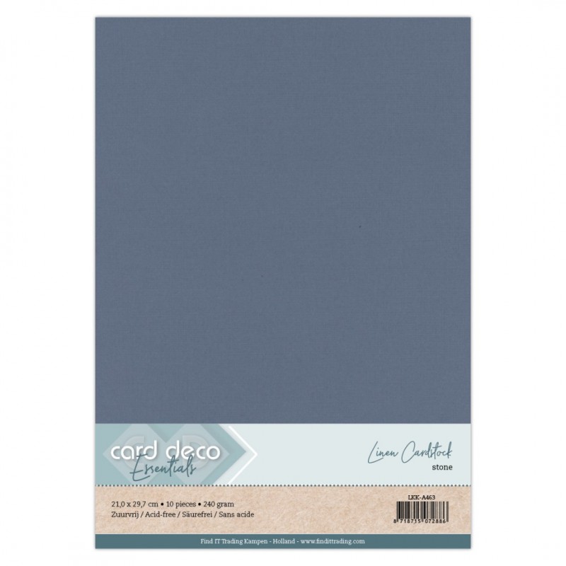 Stone A4 Linen Cardstock