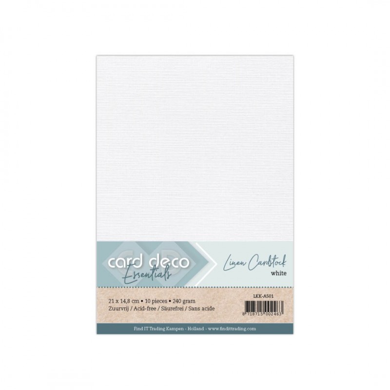 A5 White Linen Cardstock