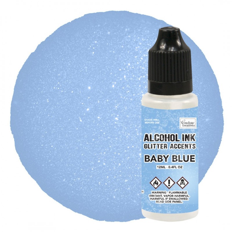 Alcohol Ink Glitter Accents Baby Blue