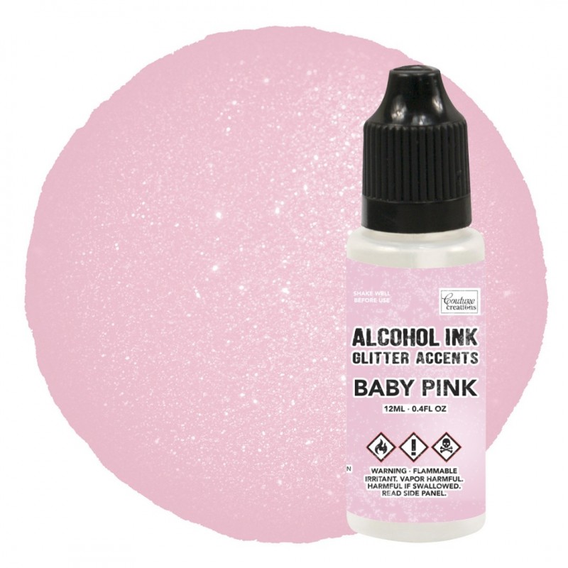 Alcohol Ink Glitter Accents Baby Pink