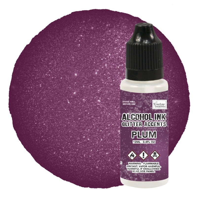 Alcohol Ink Glitter Accents Plum