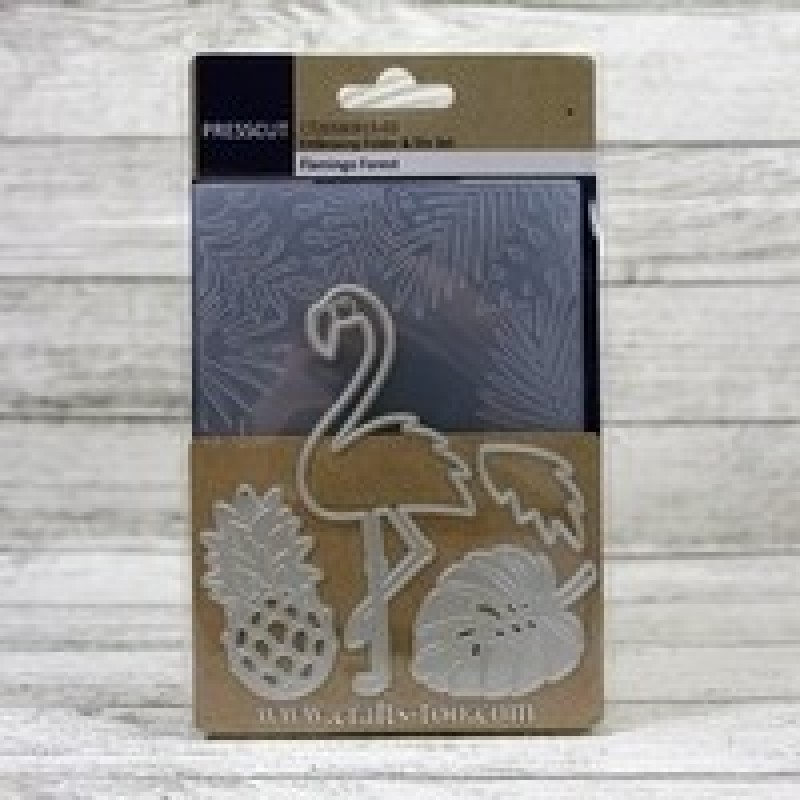 Flamingo Forest Embossing Folder & Snijmal Set van Presscut 