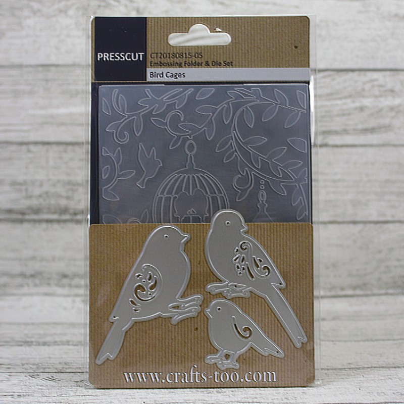 Presscut Embossing Folder & Die Set - Bird Cages