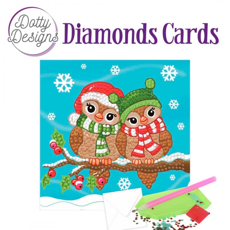 Christmas Birds Diamonds Cards by Dotty Designs