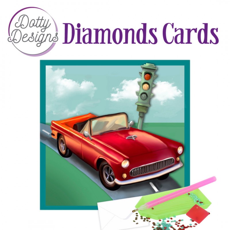 Dotty Designs Diamond Cards - Vintage Red Car