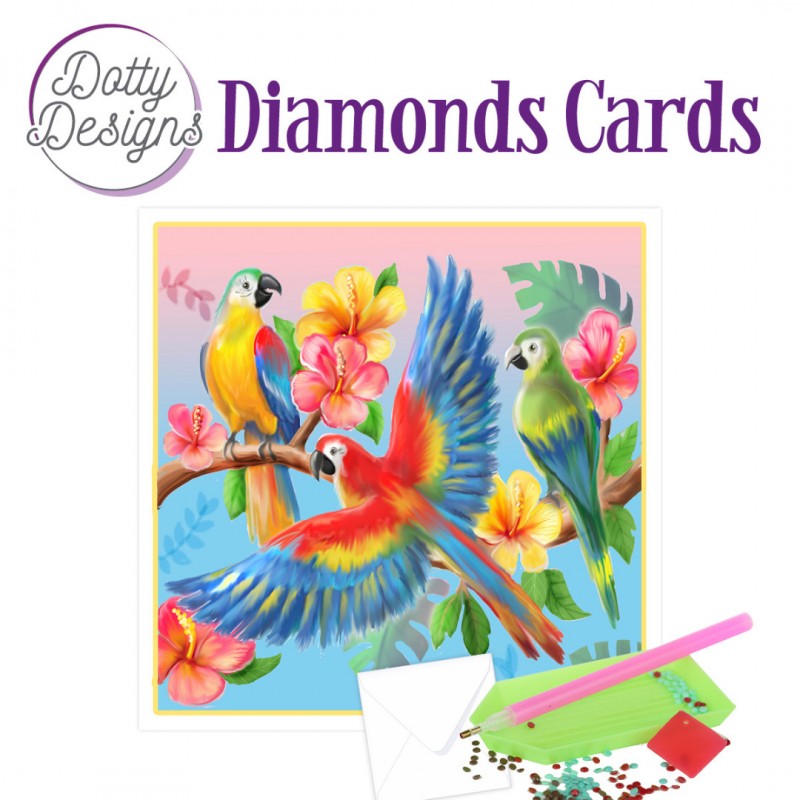 Dotty Designs Diamond Cards - Parrots