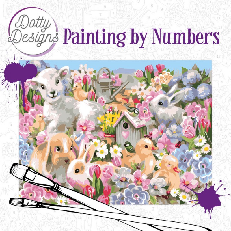 Baby Animals Painting by Numbers by Dotty Designs