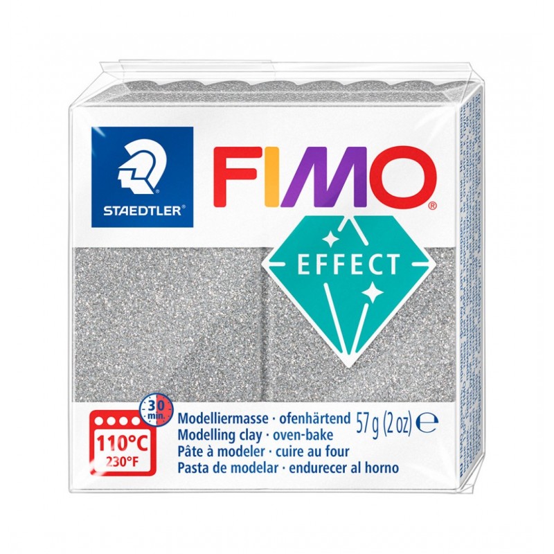 Fimo effect glitter 57g zilver