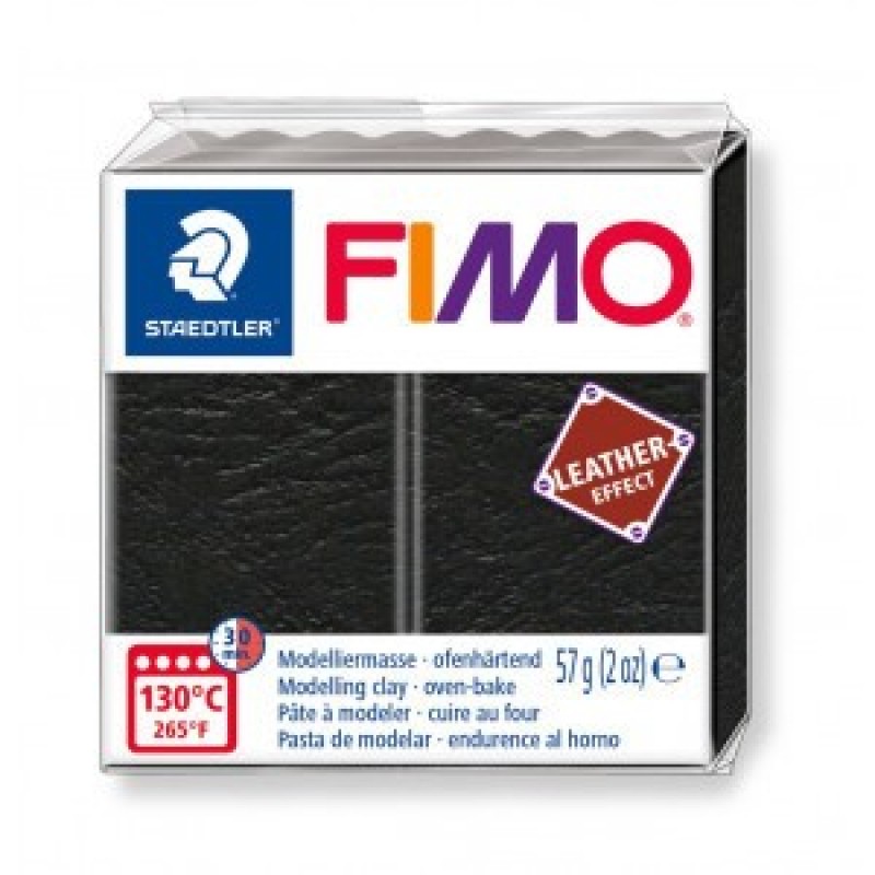 Black Fimo Leather-Effect