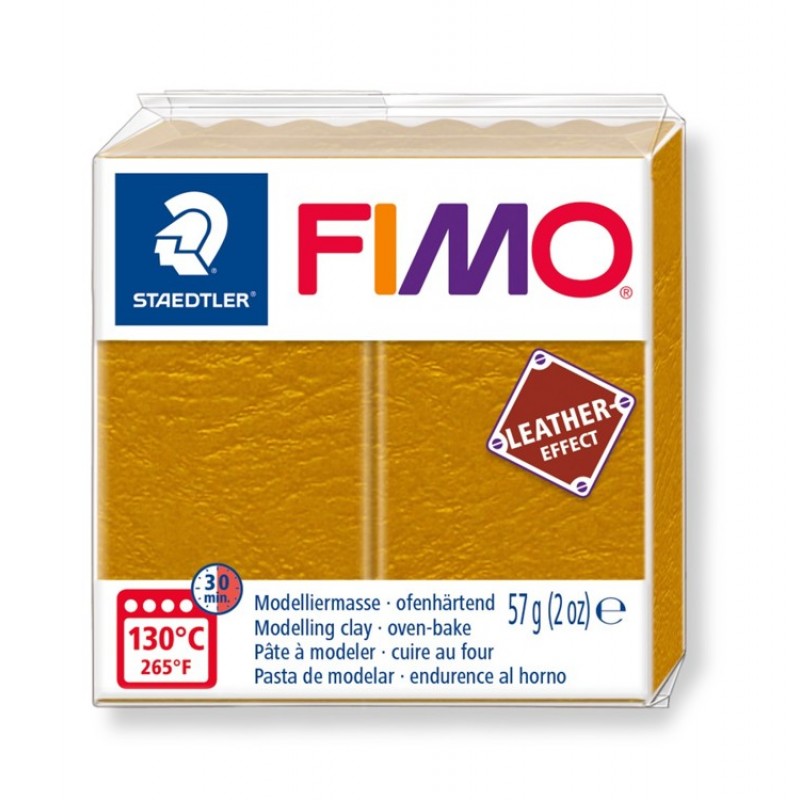 Ochre Fimo Leather-Effect