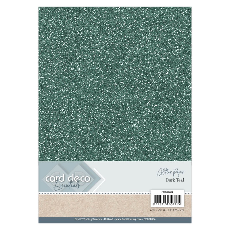 A4 Dark Teal Glitterpapier