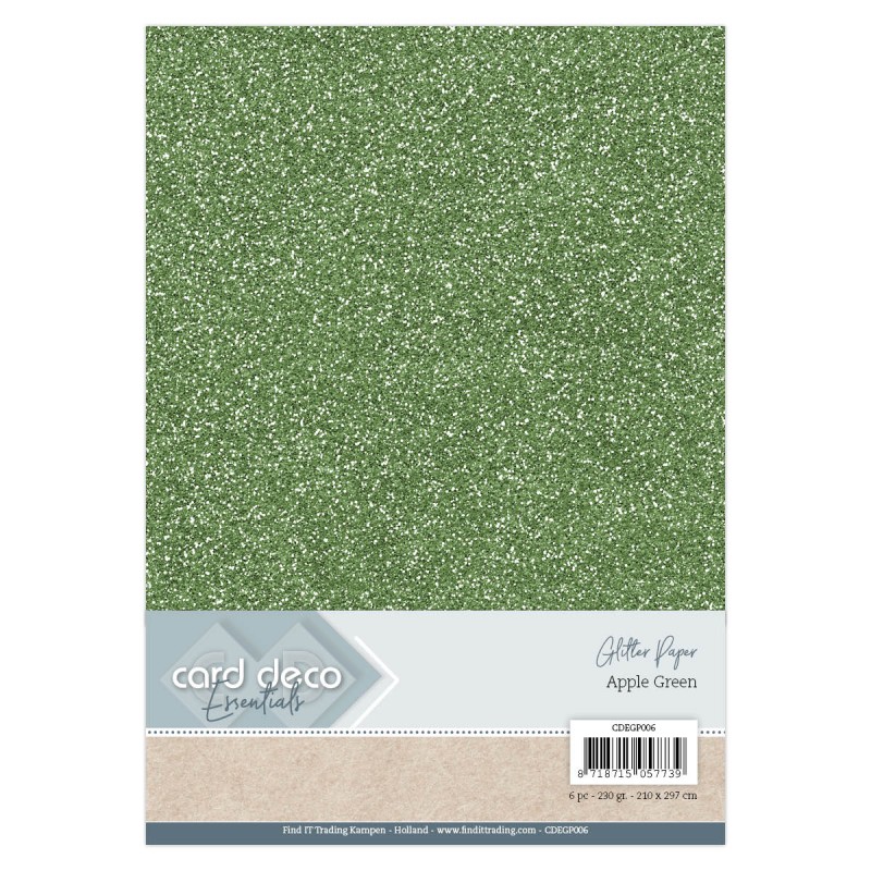 A4 Appelgroen Glitterpapier