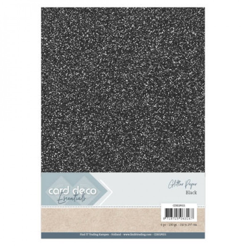 A4 Zwart Glitterpapier