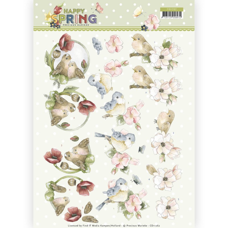 Happy Birds - Happy Spring 3D-Knipvel Precious Marieke