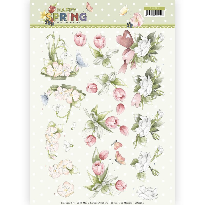 Happy Spring Flowers - Happy Spring 3D-Knipvel Precious Marieke