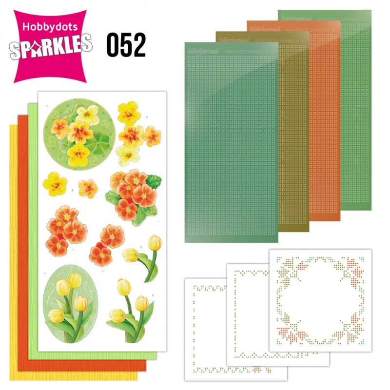 Nr. 52 Sparkles Set Orange Flowers by Jeanine's Art