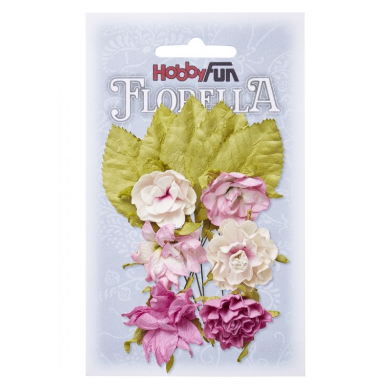 FLORELLA-Blüten&Blätter rosé, 3cm