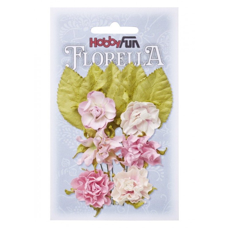 FLORELLA-Blüten&Blätter zartrosa, 3cm