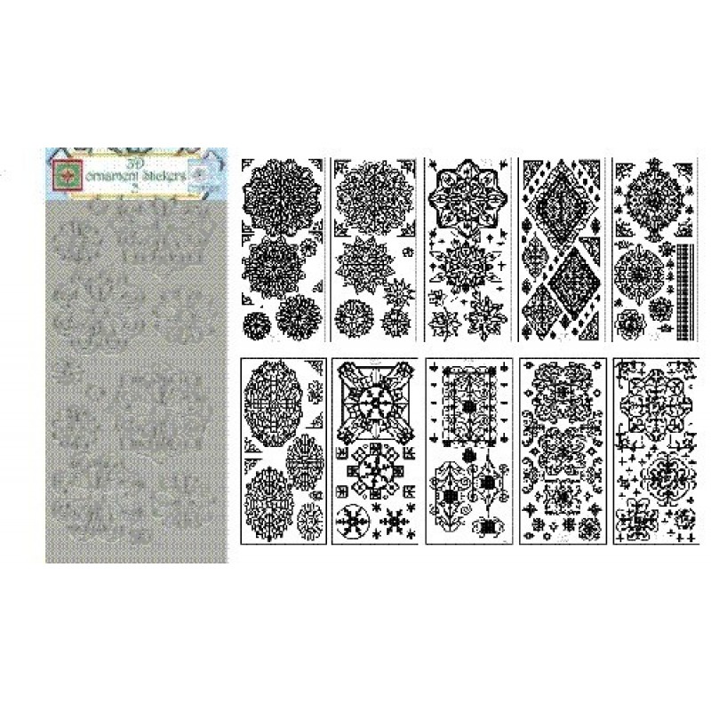 3D Ornament sticker pakketje- zilver J