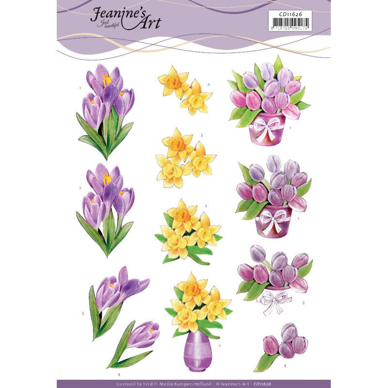  Spring Flowers 3D Cutting Sheet Jeanine`s Art