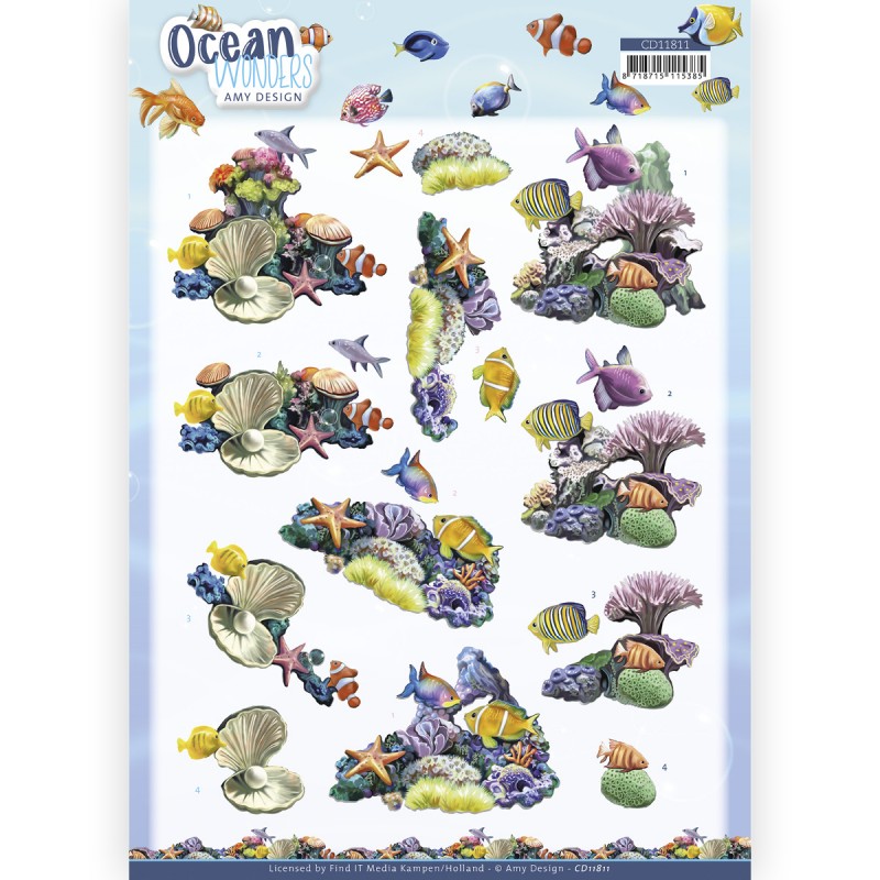 3D Cutting Sheet - Amy Design - Ocean Wonders - Coral Reef