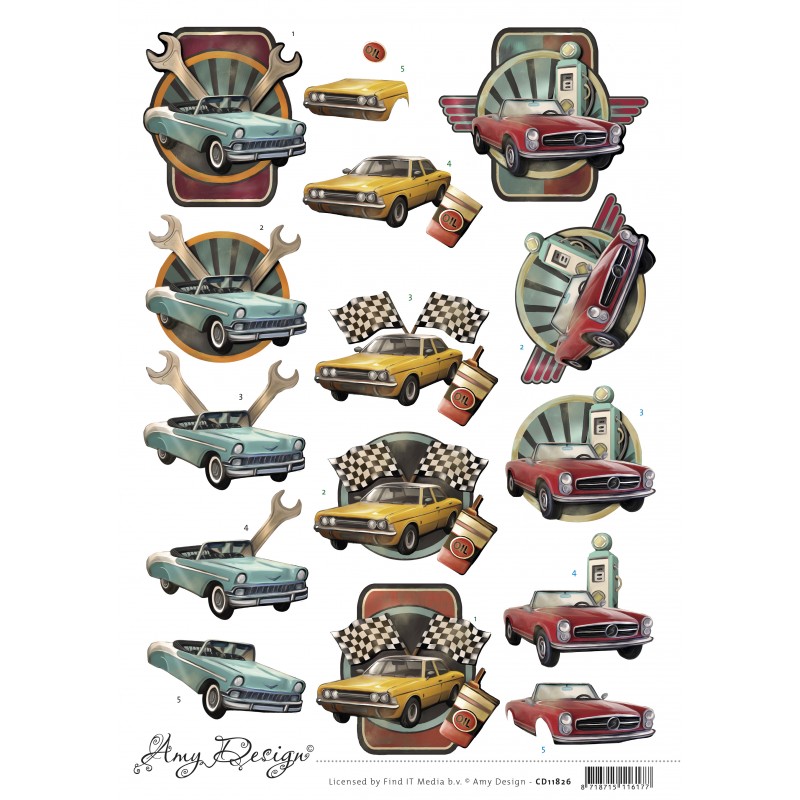 3D Cutting Sheet - Amy Design - Cars