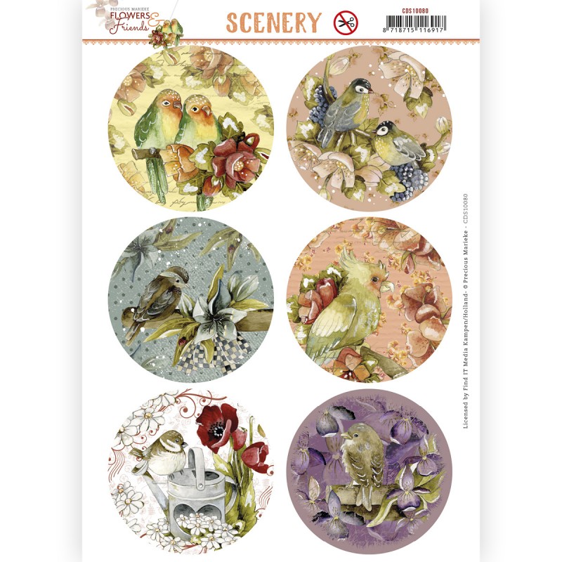 Push Out Scenery - Precious Marieke - Aquarella - Flowers and Friends Round