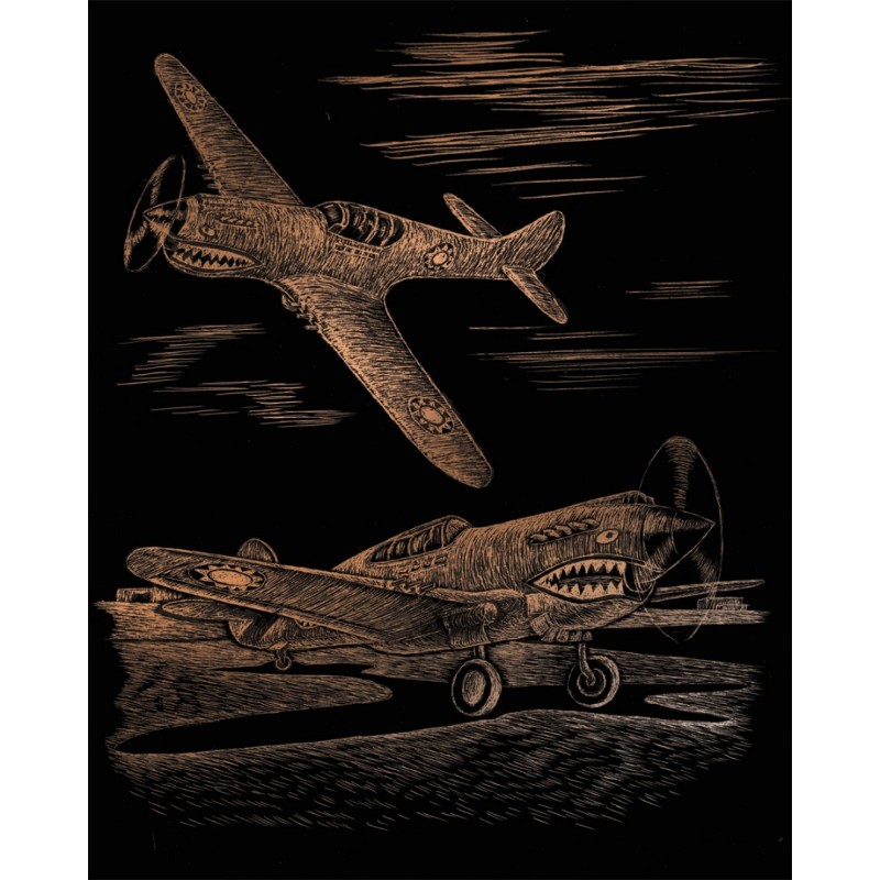 WW II FIGHTER Copper Engraving Art