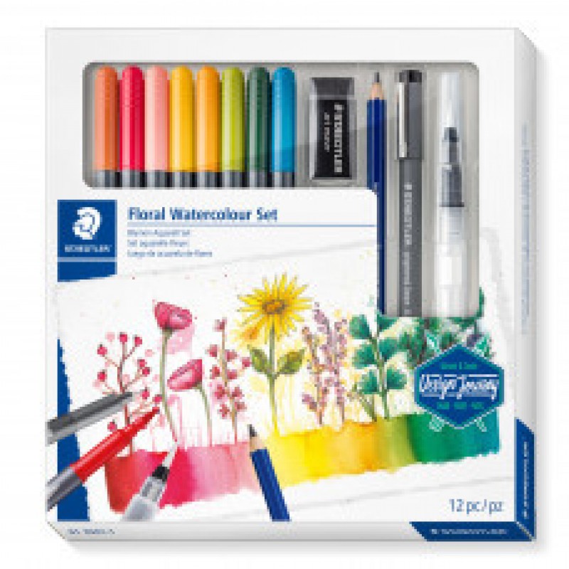 Mixed floral watercolour set (o.a. 3001/308) DJ