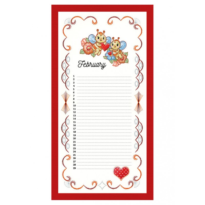 Embroidery Birthday Calendar - ENG