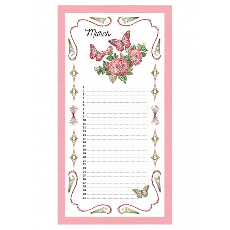 Embroidery Birthday Calendar - ENG