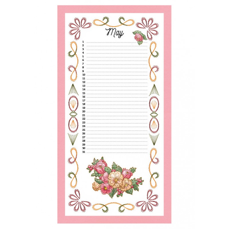 Embroidery Birthday Calendar - ENG