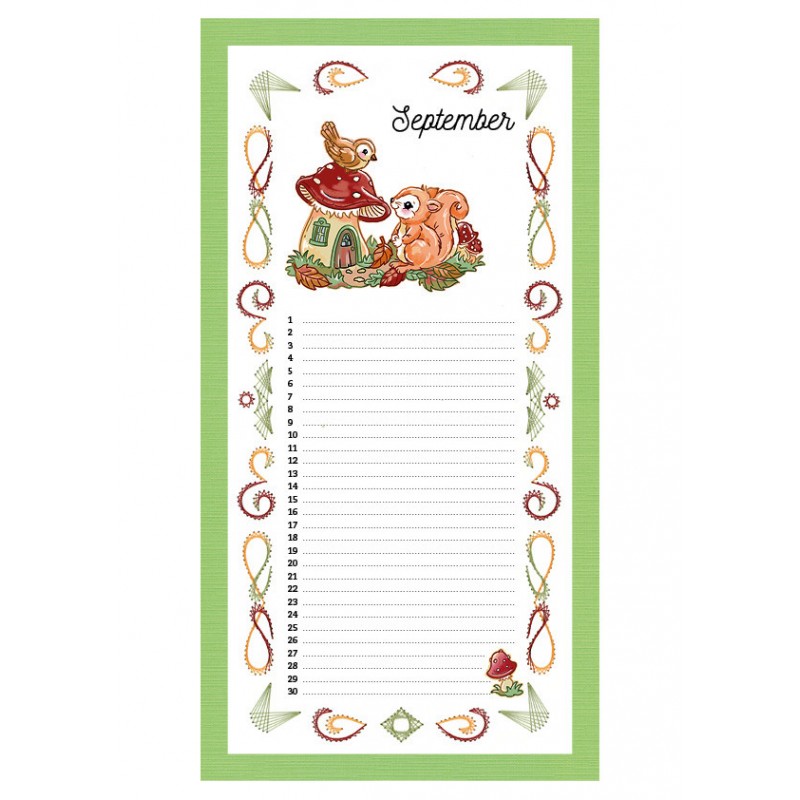 Embroidery Birthday Calendar - ENG