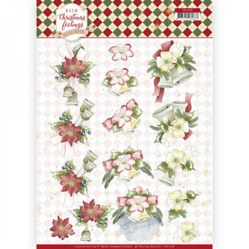 Christmas Bells Warm Christmas Feelings 3D-Knipvel by Precious Marieke