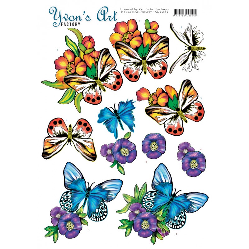 Blue Butterflies 3D CS Yvon's Art
