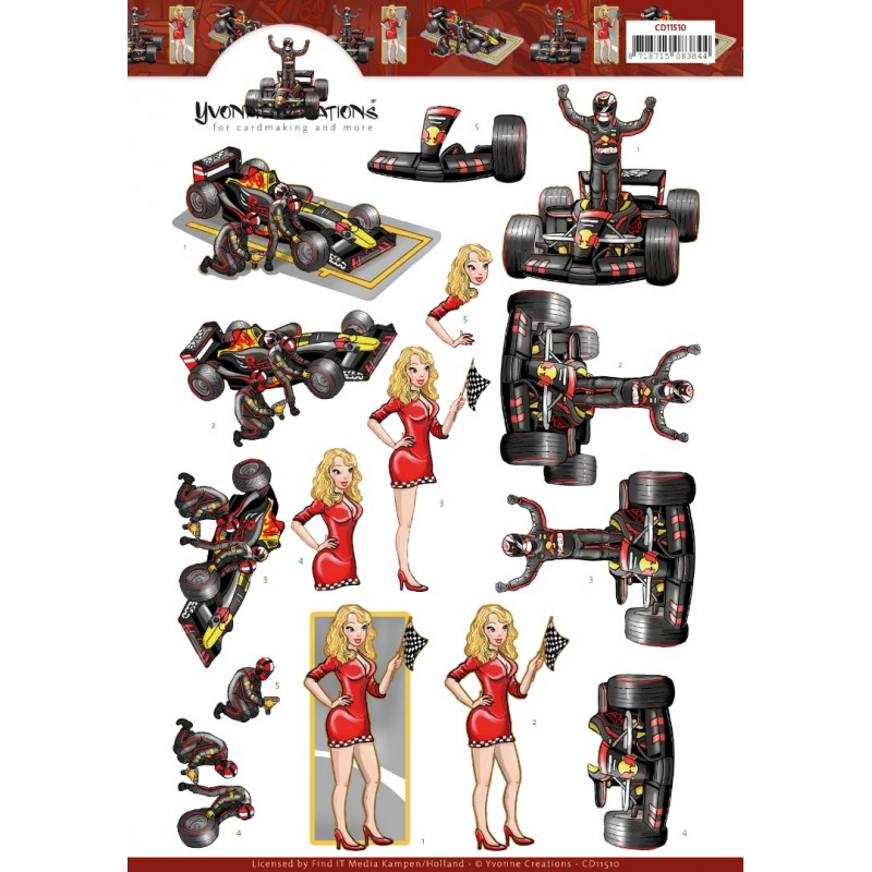 Formula 1 3D Cutting Sheet by Yvonne Creations Formula 1 3D Cutting Sheet by Yvonne Creations