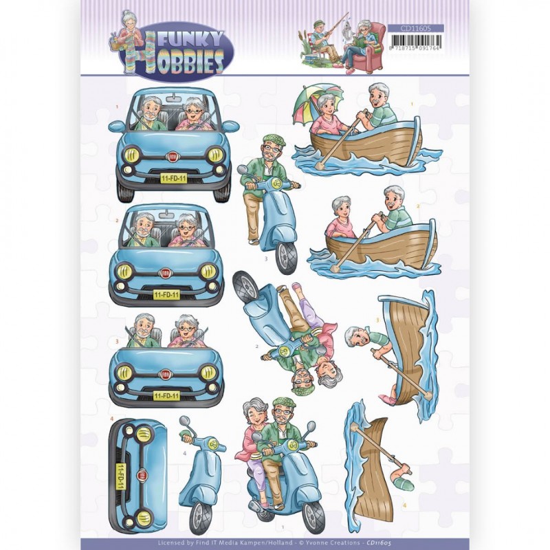 A day out - Funky Hobbies 3D Cutting Sheet by Yvonne Creations