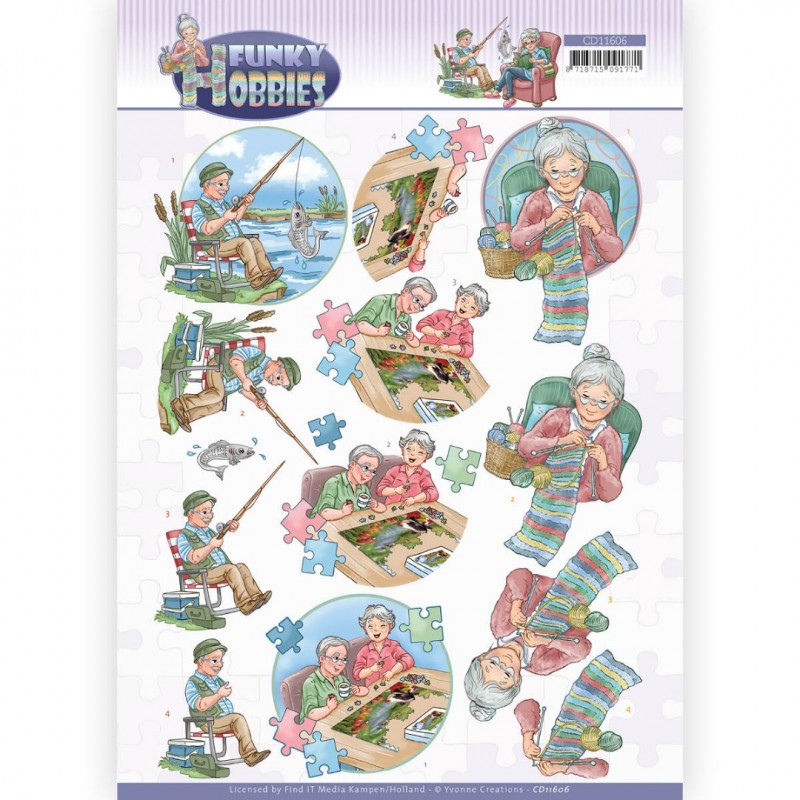 Funky Hobbies 3D Cutting Sheet by Yvonne Creations
