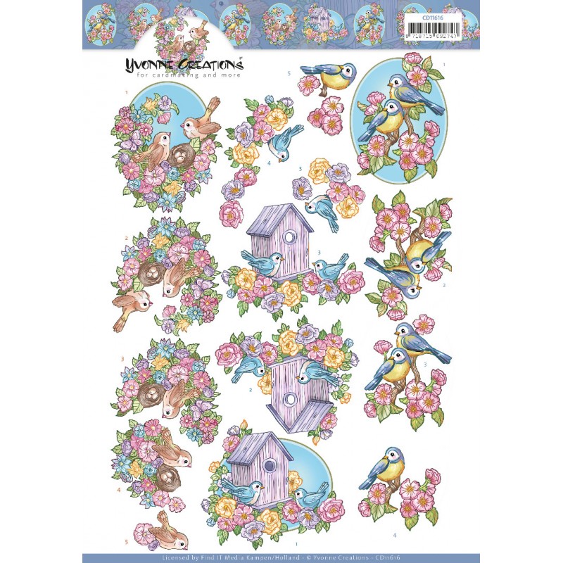3D Cutting Sheet - Yvonne Creations - Flowers and Birds