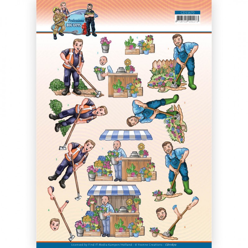 Gardener - Big Guys Professions 3D Cutting Sheet